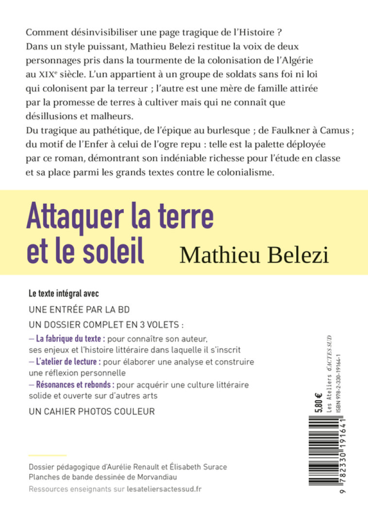 Attaquer la terre et le soleil - Mathieu Belezi - ACTES SUD