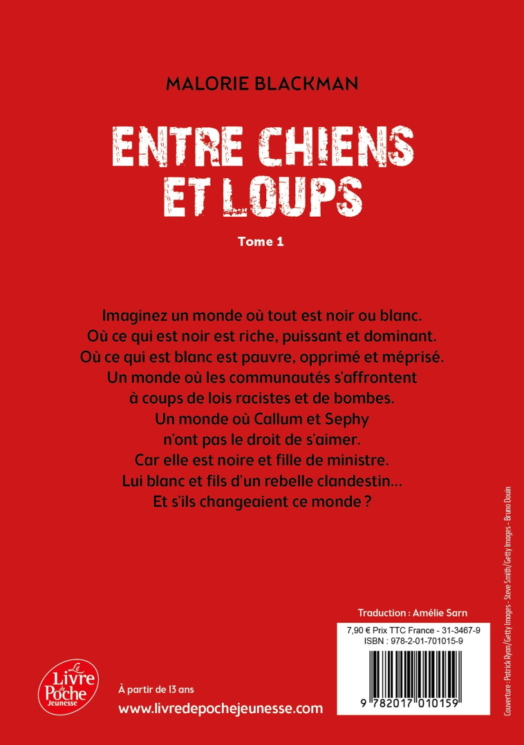 Entre chiens et loups - Malorie Blackman - POCHE JEUNESSE