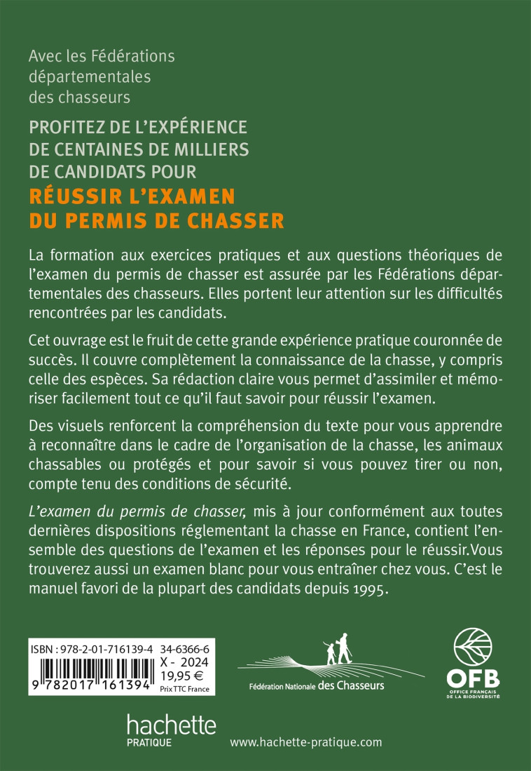 L'examen du permis de chasser 2025 -   - HACHETTE PRAT