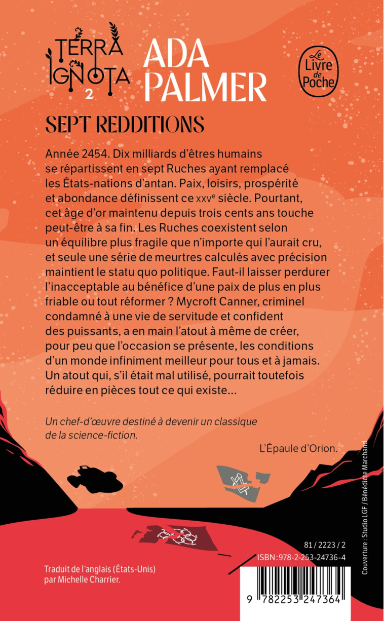 Sept redditions (Terra Ignota, Tome 2) - Ada Palmer - LGF